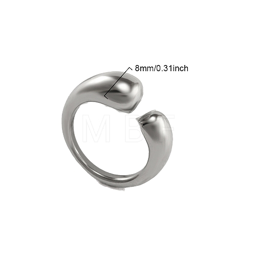 Non-Tarnish Stainless Steel Cuff Open Ring PW-WG88F08-01-1