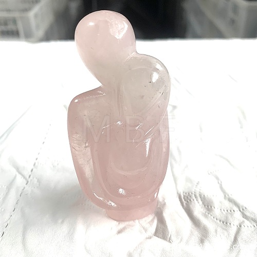 Natural Rose Quartz Carved Healing Couple Figurines PW-WG76783-07-1