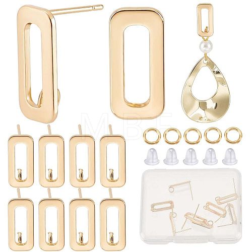 14Pcs Brass Stud Earring Findings DIY-CN0002-43-1