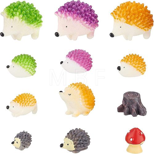 Hedgehog Shape Resin Animal Model Ornaments DJEW-FH0001-08-1