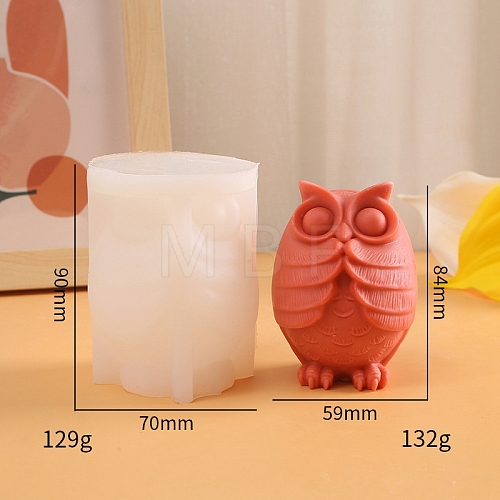 3D No Speaking Owl Scented Candle Silicone Molds PW-WG85163-03-1