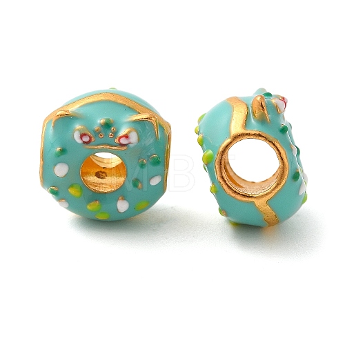 Cartoon Animal Donut Alloy Enamel European Beads FIND-U008-02G-B-1