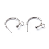 Non-Tarnish 304 Stainless Steel Half Hoop Earrings X-STAS-Z028-B01-P-1