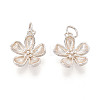 925 Sterling Silver Flower Charms STER-T009-03S-3