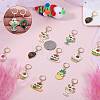 Alloy Enamel Cake/Ice-cream/Fruit Pendant Locking Stitch Markers HJEW-SW00037-3