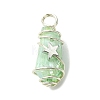 2Pcs Electroplated Natural Quartz Crystal Dyed Copper Wire Wrapped Pendants PALLOY-JF03172-02-3