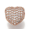 Brass Micro Pave Cubic Zirconia Beads ZIRC-T006-12RG-1