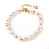 Natural Pearl and Gold Bead Women's Bracelets QK8220-1-2