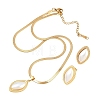 304 Stainless Steel Pendant Necklaces & Stud Earrings Sets SJEW-H002-01A-G-2