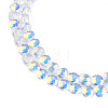 Electroplate Transparent Glass Beads Strands EGLA-N002-38-C01-3