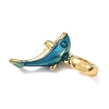 Ocean Brass Enamel European Dangle Charms KK-E803-04G-2