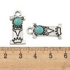 Synthetic Turquoise & Alloy Pendants PALLOY-H146-01AS-I-3