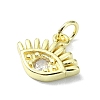 Eye Theme Brass Micro Pave Cubic Zirconia Charms KK-H475-58G-10-2