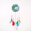 DIY Diamond Painting Hanging Woven Net/Web with Feather Pendant Kits DIY-I084-17-1