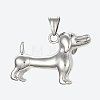 Tarnish Resistant 304 Stainless Steel Puppy Pendants X-STAS-G175-19P-2