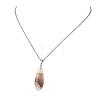 Natural Amethyst Lace Agate Teardrop Pendant 304 Stainless Steel Cable Chain Necklaces NJEW-JN06322-02-4