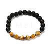 Dyed & Heated Natural Tiger Eye Beads  Stretch Bracelets Set BJEW-JB06651-2