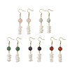 Natural Sea Shell Square Heishi Beads Dangle Earrings and Bracelets SJEW-JS01388-11
