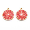 Light Gold Alloy Enamel Pendants ENAM-S126-119-01-1