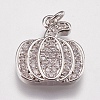 Brass Micro Pave Cubic Zirconia Charms ZIRC-E147-38P-1