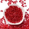 Baking Paint Transparent Colours Glass Round Beads SEED-L011-13A-04-2