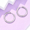 Tarnish Resistant 304 Stainless Steel Huggie Hoop Earrings EJEW-F111B-23mm-P-5