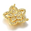 Flower Rack Plating Brass Micro Pave Clear Cubic Zirconia Pendant KK-H485-15G-2