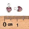 Heart Brass Glass Charms KK-S385-01S-09-3