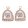 Printed Opaque Acrylic Pendants SACR-P036-01K-G-1