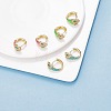 Cubic Zirconia Snake Hoop Earrings with Enamel EJEW-SZ0001-87B-2