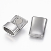 304 Stainless Steel Magnetic Clasps with Glue-in Ends X-STAS-F130-01AS-2