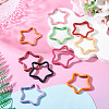 10Pcs 2 Styles Spray Painted Alloy Spring Gate Rings FIND-TA0009-83-5