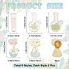 10Pcs 5 Style Chemistry Bottle with Flower Enamel Pins JEWB-BBC0001-01-2