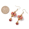 Lantern 304 Stainless Steel Synthetic Imperial Jasper Dangle Earrings EJEW-MZ00609-05-4