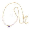 Natural Lavender Amethyst Chip and Rice Natural Pearl Beaded Necklaces GG-CBA3297-15G-F-4