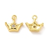 Brass Micro Pave Clear Cubic Zirconia Charms KK-E068-VF198-1
