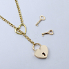 Gothic Heart Lock & Key Stainless Steel Pendant Necklaces for Women FS-WGF02F3-01-1