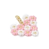 MIYUKI Glass Seed Beaded Heart with Flower Pendants PALLOY-MZ01113-02-3
