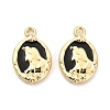 Rack Plating Alloy Black Enamel Pendants PALLOY-Q005-11G-1