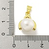Rack Plating Brass Plastic Pearl Cubic Zirconia Pendants KK-B091-13-3