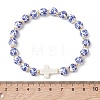 Handmade Porcelain & Synthetic Turquoise Beaded Bracelets BJEW-JB13571-2
