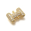 Brass Micro Pave Cubic Zirconia Letter Links X-KK-I717-04I-2
