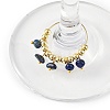 Natural Lapis Lazuli & Natural Amethyst & Natural South Red Agate & Natural White Moonstone & Natural Madagascar Rose Quartz & Natural Amazonite Chip & Brass Bead Hoop Earrings EJEW-JE07441-5
