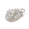 Christmas Theme Brass Micro Pave Cubic Zirconia Charms KK-P278-11P-2