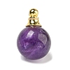 Natural Amethyst Perfume Bottle Pendants G-K338-22G-08-1