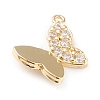 Brass Micro Pave Clear Cubic Zirconia Pendants ZIRC-L097-013G-2