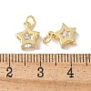 Brass Micro Pave Clear Cubic Zirconia Pendants KK-Q031-19G-01-3