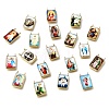 Religion Theme Brass & Epoxy Resin Pendants KK-C262-02B-G-1