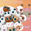 15Pcs 3 Colors Opaque Acrylic with Resin Beads OACR-YW0001-99-4
