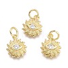 Brass Micro Pave Cubic Zirconia Pendants KK-P187-16B-G-1